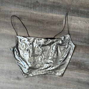 H&M | Metallic Silver Women's Top